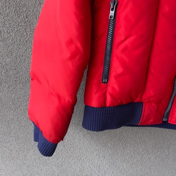 Red and Blue Large Topher Down Jacket, Jacket for Him, Vintage Winter Jacket, - Picture 5 of 7